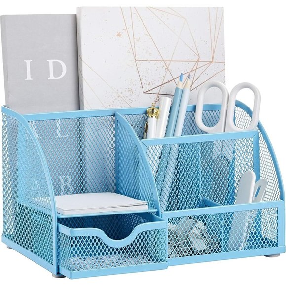 Annova Mesh Desk Organizer Office with 7 Compartments + Drawer/Desk Tidy… - Picture 1 of 3